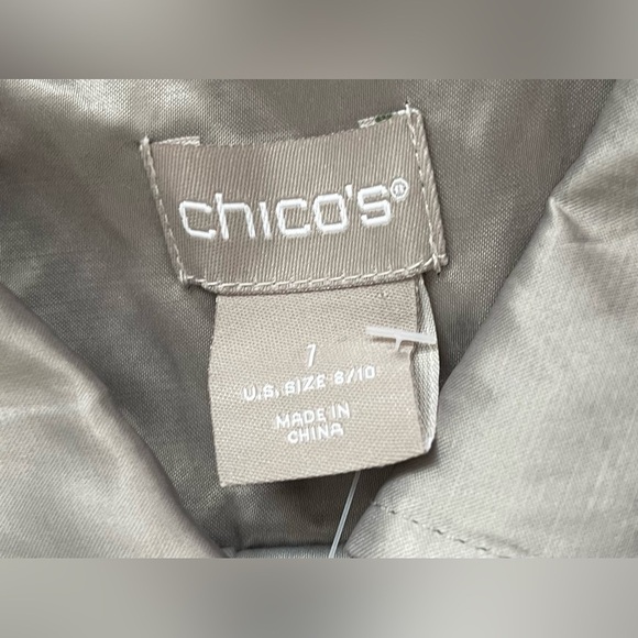 Chico's Silver Blazer Lightweight Metallic Suit Jacket - Picture 3 of 16